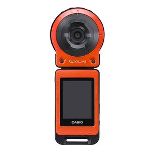 CASIO EX-FR10 EXILIM Digital Action Camera 14.1 MP - Orange - 64GB MicroSD - Case - Cleaning Kit - Tripod - Monopod 70" Starter Bundle Casio