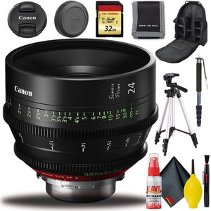 Canon 24mm Sumire Prime T1.5 PL Mount, Ft with Monopod, Tripod, Bag Bundle Canon