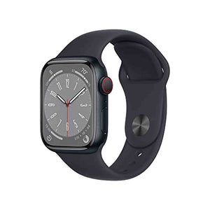 Apple Watch Series 8 GPS + Cellular 41mm Smart Watch w/ Midnight Aluminum Case with Midnight Sport Band - M/L. Apple