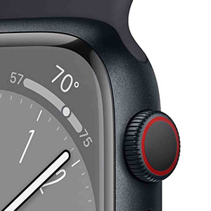 Apple Watch Series 8 GPS + Cellular 41mm Smart Watch w/ Midnight Aluminum Case with Midnight Sport Band - M/L. Apple
