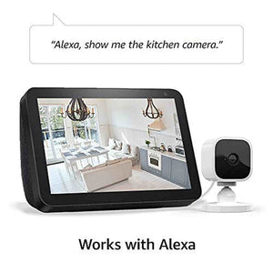 Blink Mini - Compact indoor plug-in smart security camera, 1080p HD video, night vision, motion detection, two-way audio, easy set up, Works with Alexa - 1 camera White Blink