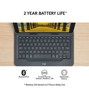 Logitech Universal Folio with Integrated Bluetooth 3.0 Keyboard for 9-10" Apple, Android, Windows Tablets Logitech