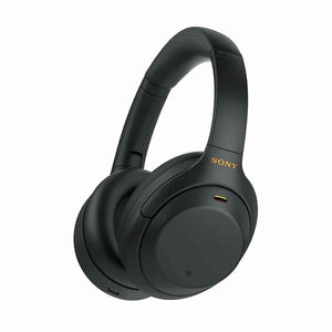Sony WH-1000XM4 Wireless Noise Canceling Overhead Headphones with Mic for Phone-Call, Voice Control, With USB Wall Adapter and MicroFiber Cleaning Cloth - Bundle Sony