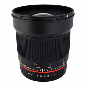 Rokinon 16M-FX 16mm f/2.0 Aspherical Wide Fixed Angle Lens for Fuji X Rokinon