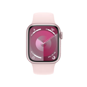 Apple Watch Series 9 GPS + Cellular 41mm Smartwatch with Pink Aluminum Case with Pink Sport Band S/M. Apple