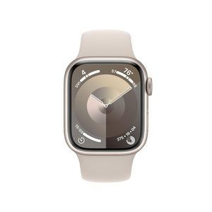 Apple Watch Series 9 GPS 41mm Smartwatch with Starlight Aluminum Case with Starlight Sport Band S/M. Apple