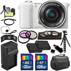 Sony Alpha a5100 Mirrorless Digital Camera with 16-50mm Lens White + Battery + Charger + 160GB Bundle 8 - Internationa Sony