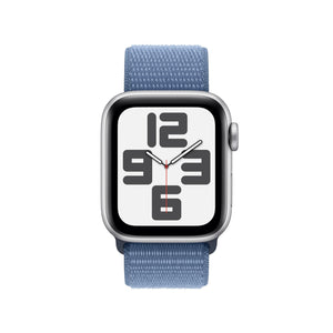 Apple Watch SE 2nd Gen GPS 40mm Smartwatch with Silver Aluminum Case with Winter Blue Sport Loop. Fitness & Sleep Tracker, Crash Detection, Heart Rate Monitor, Carbon Neutral - Used Apple