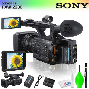 Sony PXW-Z280 4K 3-CMOS 1/2" Sensor XDCAM Camcorder Accessory Bundle with 7" Monitor and Cleaning Kit Sony