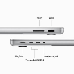 Apple 2023 MacBook Pro Laptop M3 chip with 8‑core CPU, 10‑core GPU: 14.2-inch Liquid Retina XDR Display, 8GB Unified Memory, 1TB SSD Storage. Works with iPhone/iPad; Silver Apple
