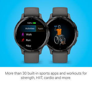 Garmin Venu 3S Slate Stainless Steel Bezel 1.2-Inch AMOLED Touchscreen Display Smart Watch with 41mm Pebble Gray Case and Silicone Band Garmin