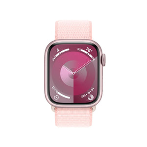 Apple Watch Series 9 GPS + Cellular 41mm Smartwatch with Pink Aluminum Case with Pink Sport Loop. Carbon Neutral Apple
