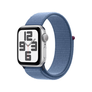 Apple Watch SE 2nd Gen GPS 40mm Smartwatch with Silver Aluminum Case with Winter Blue Sport Loop. Fitness & Sleep Tracker, Crash Detection, Heart Rate Monitor, Carbon Neutral - Used Apple