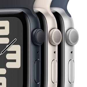 Apple Watch SE 2nd Gen GPS 44mm Smartwatch with Midnight Aluminum Case with Midnight Sport Band S/M. Fitness & Sleep Tracker, Crash Detection, Heart Rate Monitor Apple