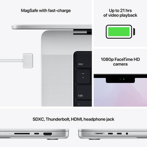Apple MacBook Pro 16" Laptop 2021, M1 Pro, 512GB, Silver with Carrying Bag Apple