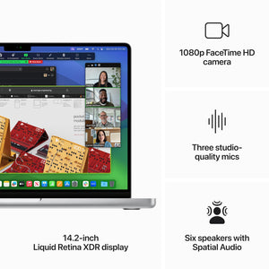 Apple 2023 MacBook Pro Laptop M3 chip with 8‑core CPU, 10‑core GPU: 14.2-inch Liquid Retina XDR Display, 8GB Unified Memory, 512GB SSD Storage. Works with iPhone/iPad; Silver Apple