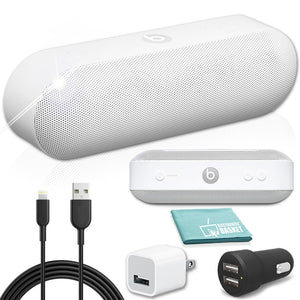 Beats Pill Speaker in White Premium Charger Bundle Beats