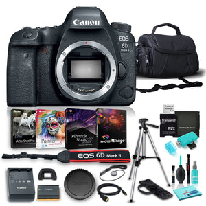 Canon EOS 6D Mark II DSLR Camera Body Only , 26.2MP Full-Frame CMOS Sensor, DIGIC 7 Image Processor w/ 10 Piece Accessories Canon
