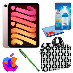 Apple iPad Mini 6 256GB, Wi-Fi, Pink Bundle with Zipper Sleeve Apple