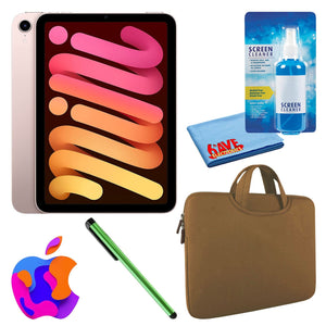 Apple iPad Mini 6 256GB, Wi-Fi, Pink Bundle with Zipper Sleeve Apple