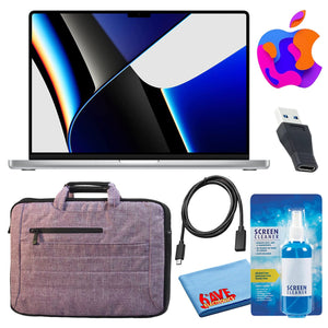 Apple MacBook Pro 16" Laptop 2021, M1 Pro, 512GB, Silver with Carrying Bag Apple