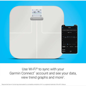 Garmin Index S2 Smart Scale with Wireless Connectivity-White With Accessories Bundle Garmin
