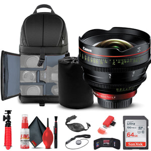 Canon CN-E 14mm T3.1 L F Cinema Prime Lens EF Mount 8325B001 + BackPack + More Canon