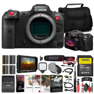Canon EOS R5 C Mirrorless Cinema Camera + 4K Monitor + Mic + 64GB Card + Bag + More Canon