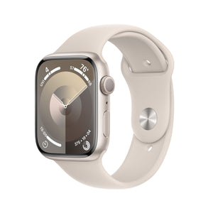 Apple Watch Series 9 GPS 45mm Smartwatch with Starlight Aluminum Case with Starlight Sport Band M/L. Apple