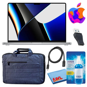 Apple MacBook Pro 16" Laptop 2021, M1 Pro, 512GB, Silver with Carrying Bag Apple