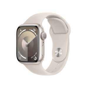 Apple Watch Series 9 GPS 41mm Smartwatch with Starlight Aluminum Case with Starlight Sport Band S/M. Apple