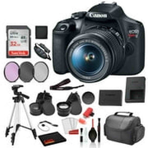 Canon EOS Rebel T7 Digital SLR Camera with 18-55mm Lens SanDisk 32gb SD + 3PC Filter Kit + 57 Tripod + MORE Canon
