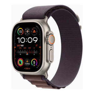 Apple Watch Ultra 2 GPS + Cellular 49mm Smartwatch with Rugged Titanium Case & Indigo Alpine Loop Medium. Carbon Neutral Apple