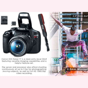 Canon EOS Rebel T7 DSLR Camera with 18-55mm DC III Lens, Camera Bag, Filter Kit + 32gb Memory Card and More Canon