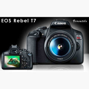 Canon EOS Rebel T7 DSLR Camera with 18-55mm DC III Lens, Camera Bag, Filter Kit + 32gb Memory Card and More Canon