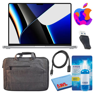 Apple MacBook Pro 16" Laptop 2021, M1 Pro, 512GB, Silver with Carrying Bag Apple