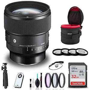 Sigma 85mm f/1.4 DG DN Art Lens for Sony E + 32GB SD Card Bundle Sigma