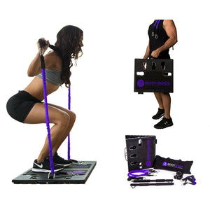 BodyBoss Home Gym 2.0 By 6Ave- Full Portable Gym Home Workout Bundle - PKG4-Purple BodyBoss