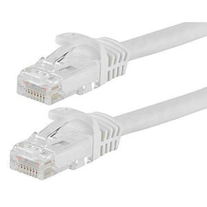 Monoprice Flexboot Cat5e Ethernet Patch Cable - Network Internet Cord - RJ45, Stranded, 350Mhz, UTP, Pure Bare Copper Wire, 24AWG, 0.5ft, White Monoprice