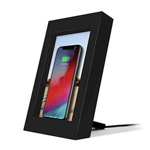 Twelve South PowerPic | Picture Frame Stand with Integrated 10W Qi Charger for iPhone/Wireless Charging Smart Phones Black Twelve South