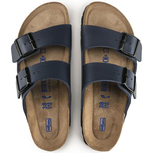 BIRKENSTOCK Unisex Arizona Leather Sandal, Blue Birko-Flor, 37 N EU Birkenstock
