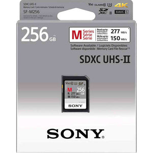 Sony M Series SDXC UHS-II Card 256GB, V60, CL10, U3, Max R277MB/S, W150MB/S SF-M256/T2 Sony
