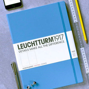 Leuchtturm1917 Medium A5 Dotted Hardcover Notebook Azure - 249 Numbered Pages Leuchtturm