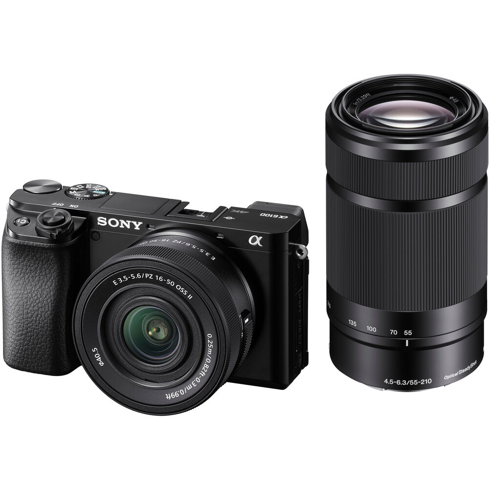 Sony Alpha a6100 Mirrorless Camera with 16-50mm OSS II and 55-210mm Zoom Lenses - Bundle Sony
