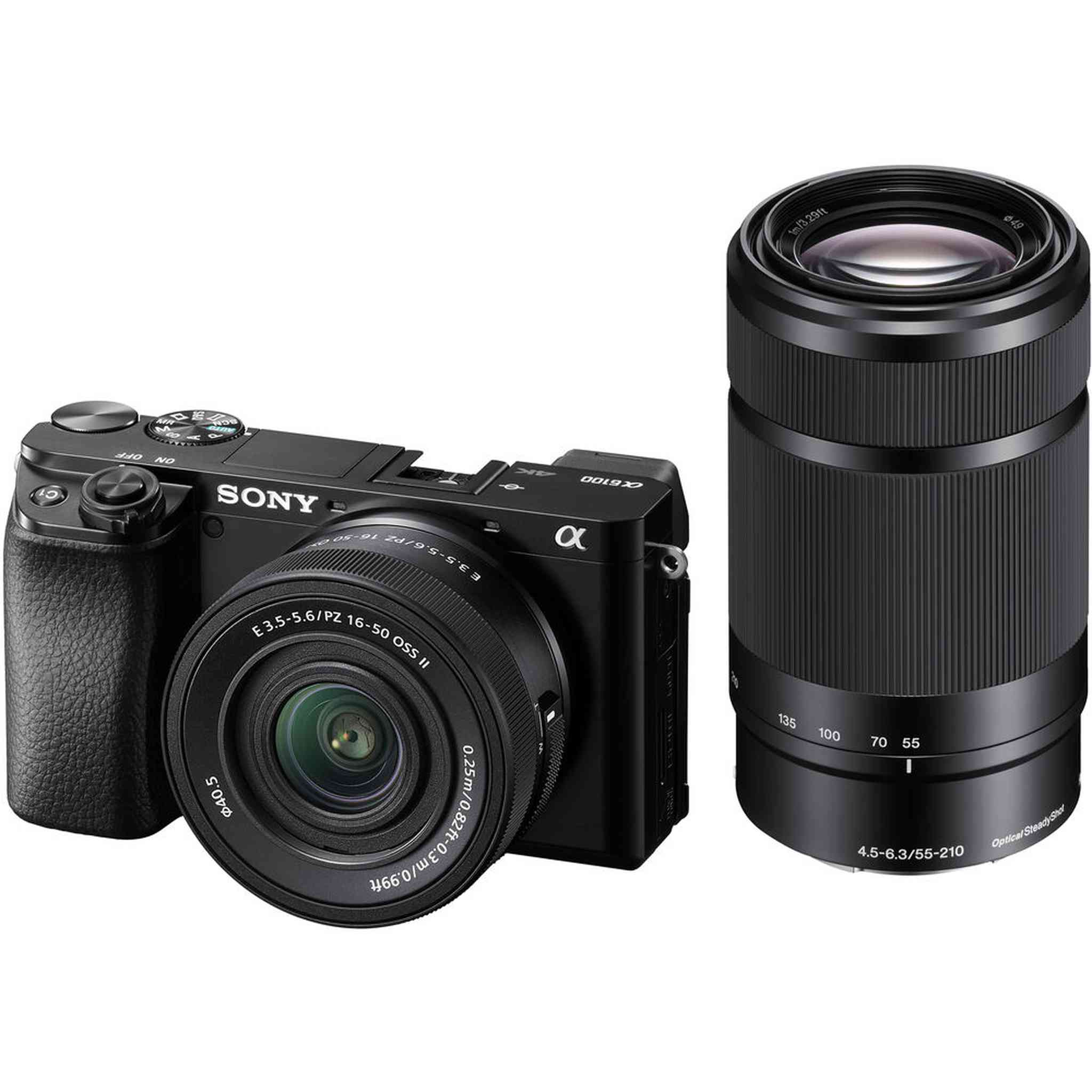 Sony Alpha a6100 Mirrorless Camera with 16-50mm OSS II and 55-210mm Zoom Lenses - Bundle Sony