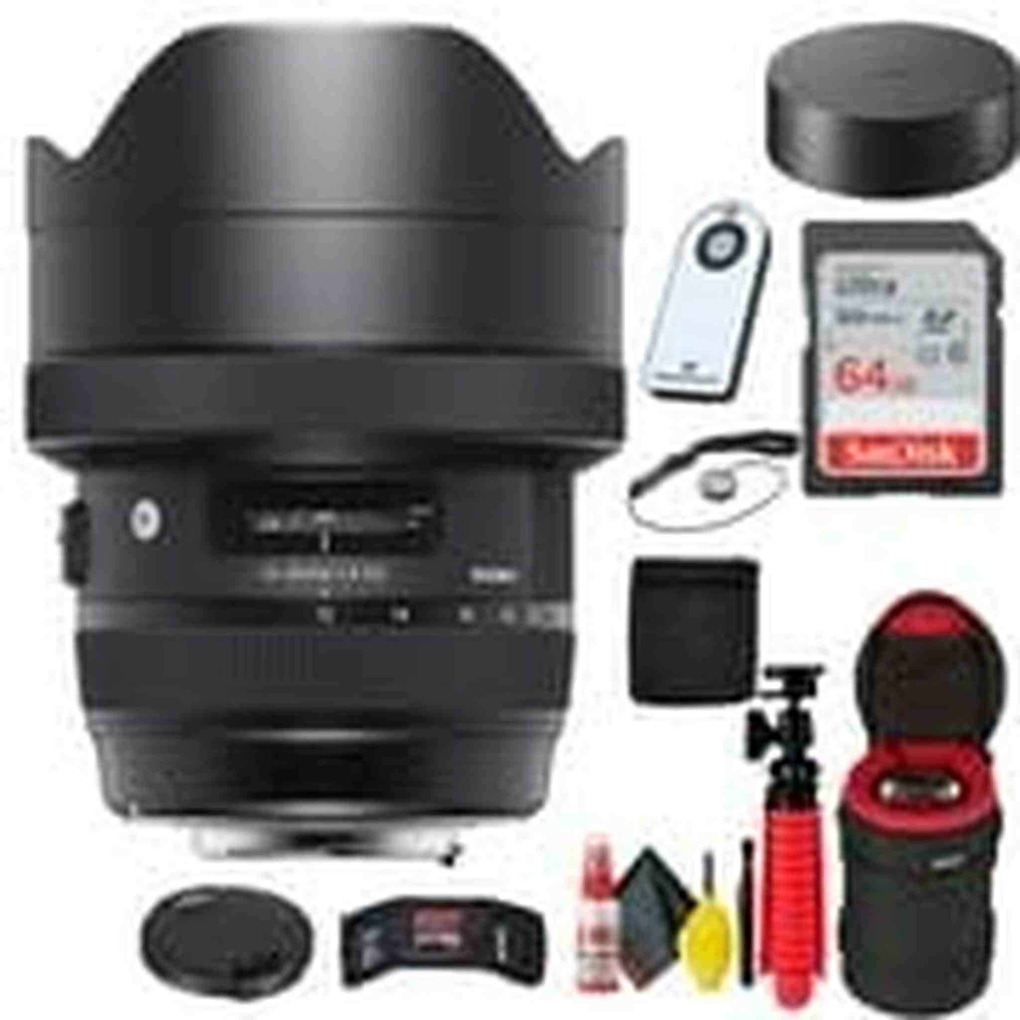 Sigma 12-24mm f/4 DG HSM Art Lens for Nikon F + 64GB SD Card Bundle Sigma