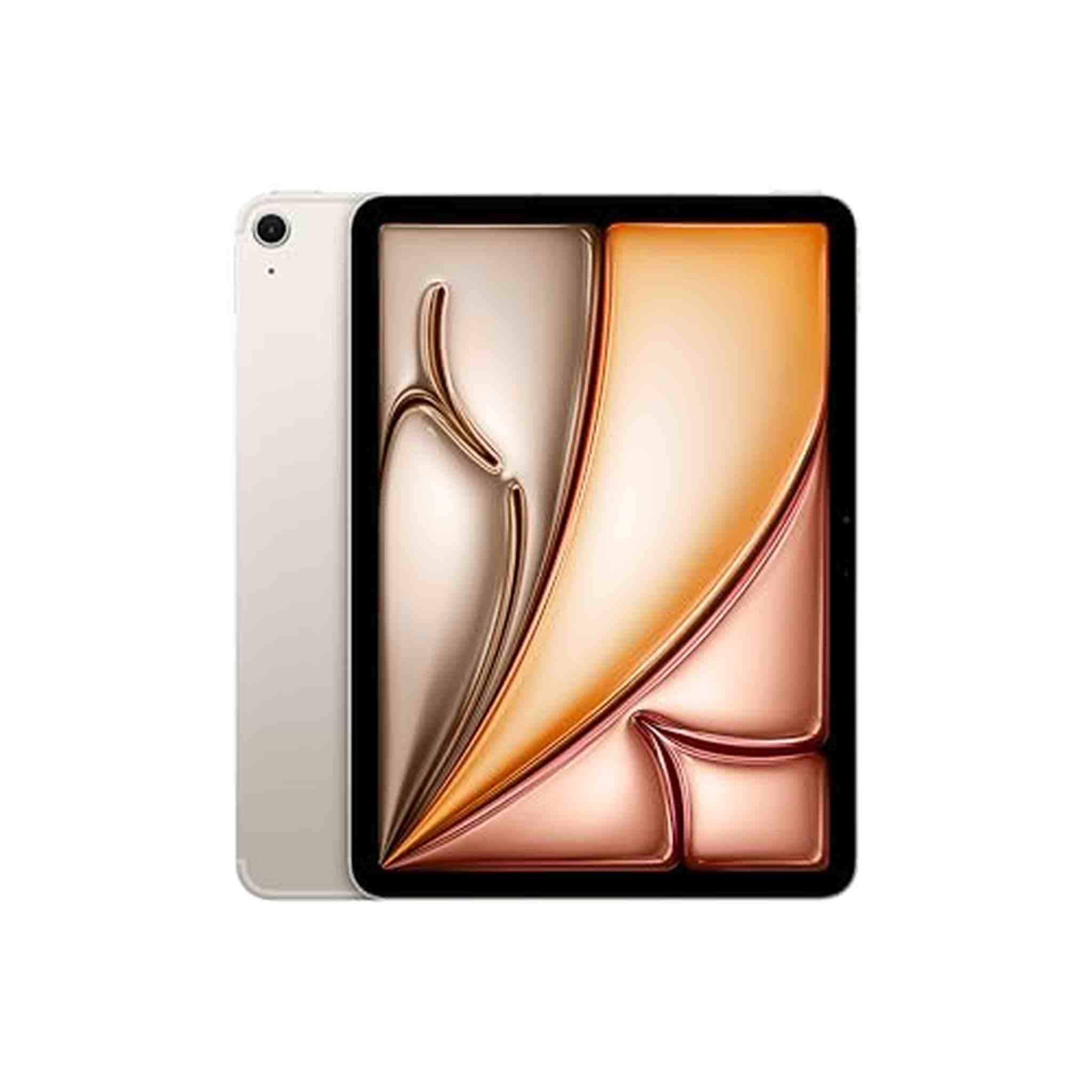 Apple iPad Air 11-inch M2 : Built for Apple Intelligence, Liquid Retina Display, 128GB, 12MP Front/Back Camera, Wi-Fi 6E + 5G Cellular, Touch ID, All-Day Battery Life - Starlight Apple