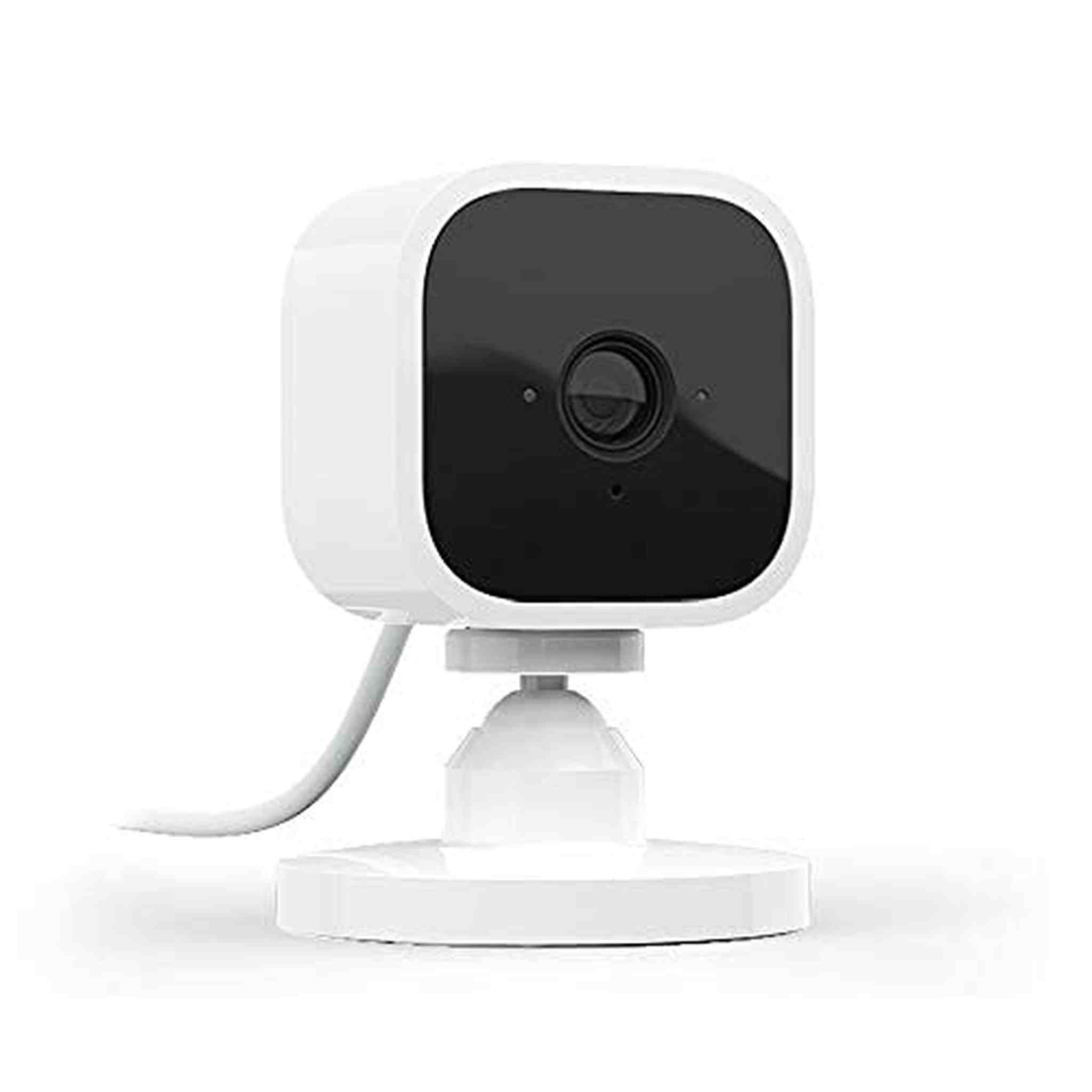Blink Mini - Compact indoor plug-in smart security camera, 1080p HD video, night vision, motion detection, two-way audio, easy set up, Works with Alexa - 1 camera White Blink