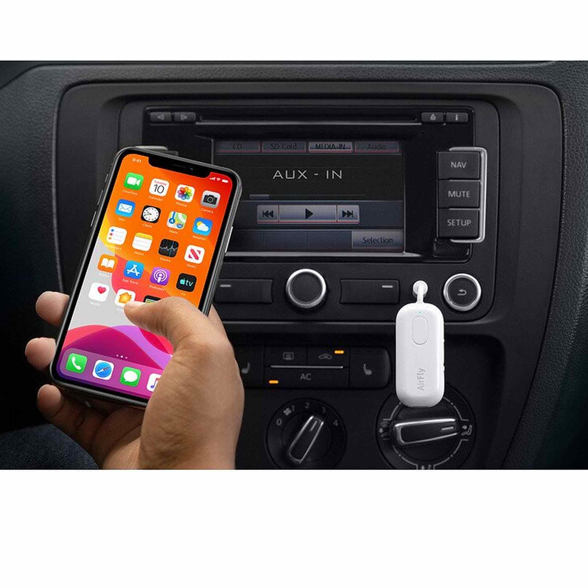 Twelve South AirFly Pro | Wireless Transmitter/Receiver with Audio Sharing for up to 2 AirPods/Wireless Headphones to Any Audio Jack for use on Airplanes, Boats or in Gym, Home, auto Twelve South