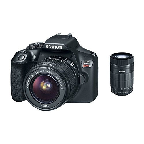 Canon EOS Rebel T6 Digital SLR Camera with 18-55mm and 55-250mm Lenses (International Model) No Warranty - Used